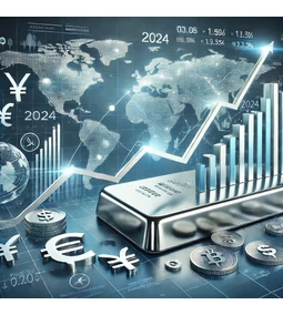 Elemzés az ezüst árfolyamának alakulásáról 2024-ben